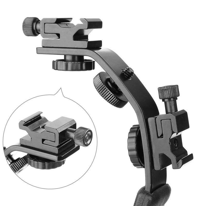 ChromLives Camera L Bracket Mount Video Grip L-Bracket with Dual Flash Cold Shoe Mount 1/4'' Tripod Screw, Heavy Duty Padded Hand Grip for DSLR Camera Camcorder (Updated) - Image 5